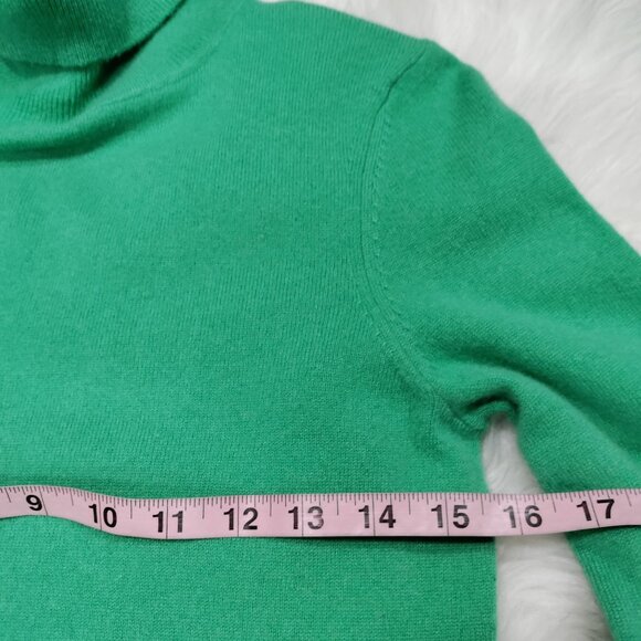 John Lewis Green Soft Cashmere Turtleneck Pullover Sweater Women's Size 8 - Picture 10 of 12